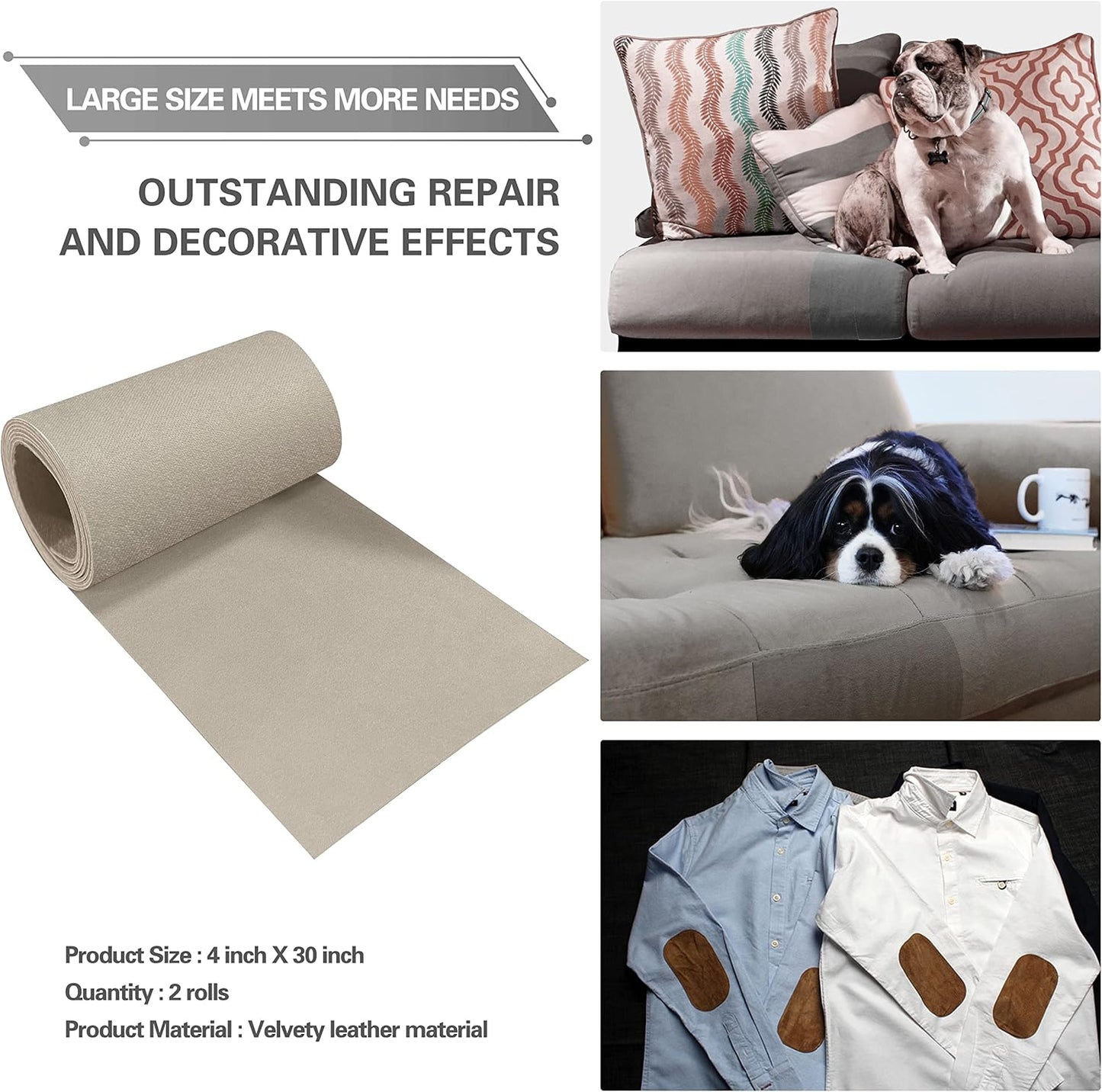 Velvet Repair Patch, Self-Adhesive Flannel Fabric Patch, Multi Colors, Microfiber Patch，Can be Used