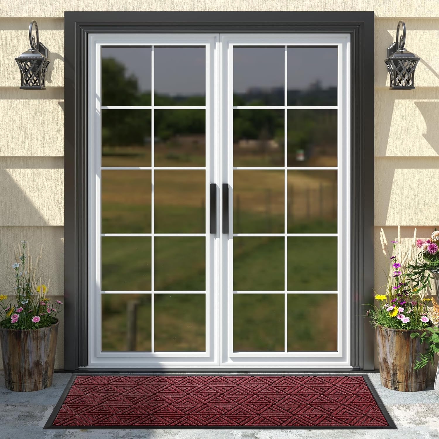 Yimobra Large Door Mat 47x24, All-Weather Waterproof Non-Slip Welcome Matt Outdoor, Heavy Duty Non
