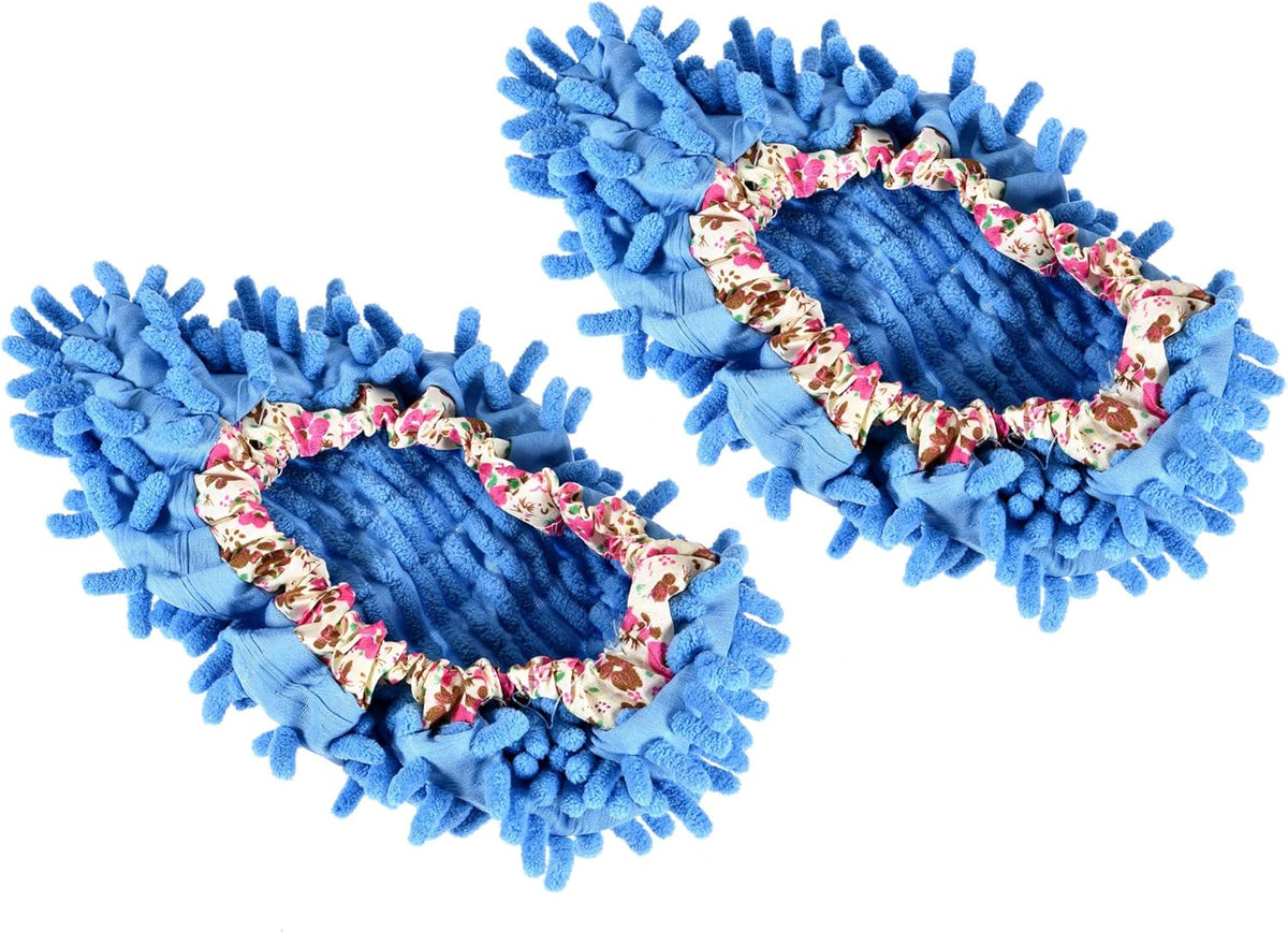 1 Pair Washable Cleaning Shoes Cover - Floor Cleaning Dust, Chenille Microfiber Duster Mop