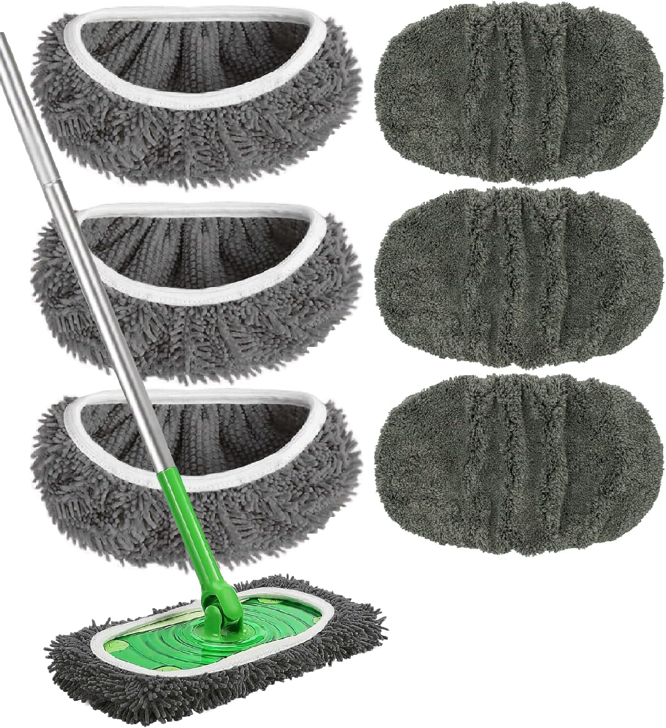 Reusable Microfiber Mop Pads Washable Wet Pads Compatible with Swiffer Sweeper Refills Pads for Wet