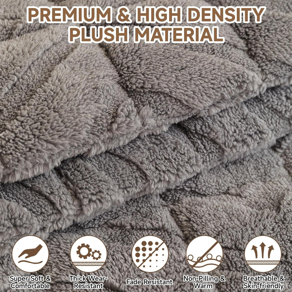 OTOB Pet Couch Covers for 3 Cushion Couch Sofa, Washable & Non Slip Fuzzy Plush Sofa Cushion
