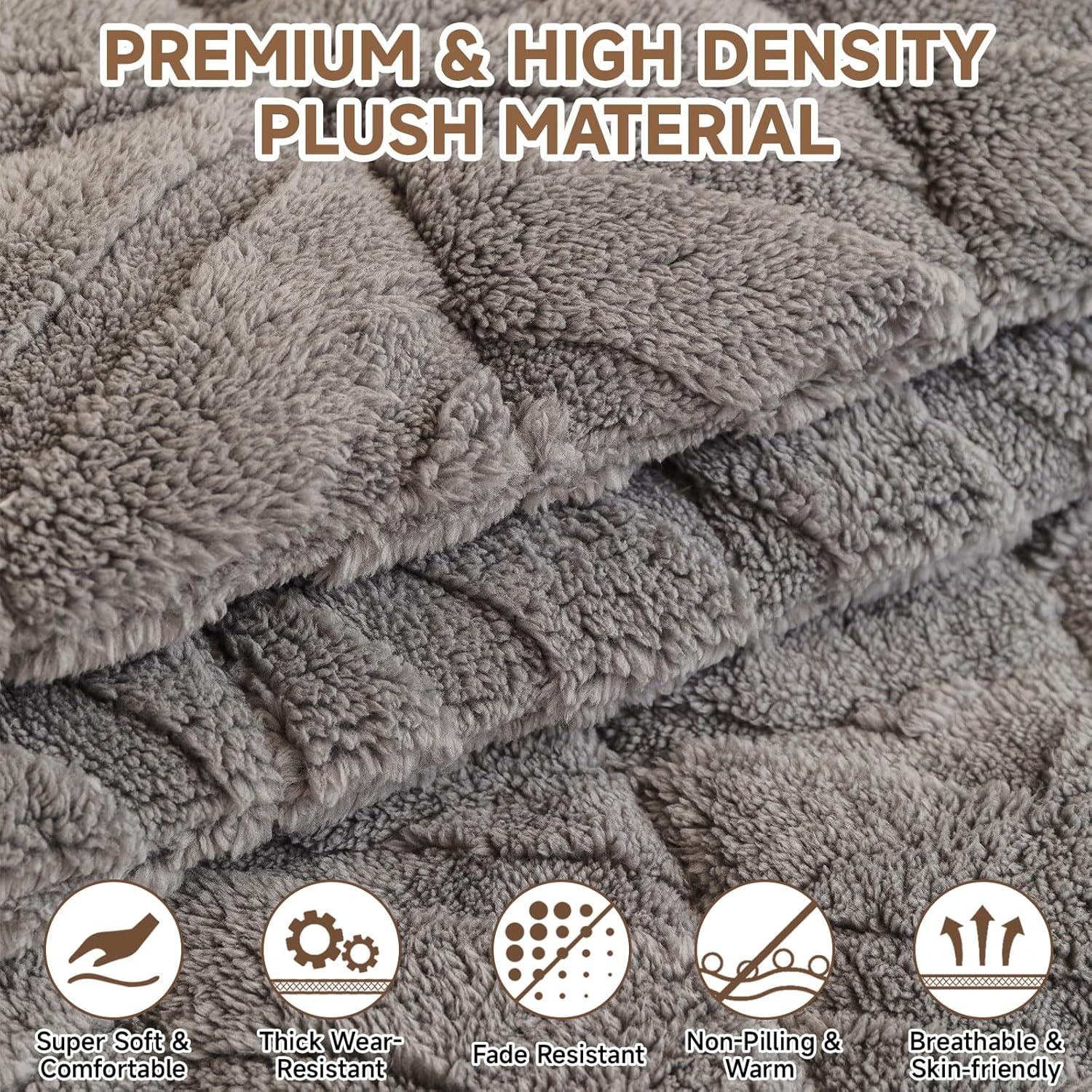 OTOB Plush Couch Cover for Dogs Washable, Non Slip Fuzzy Soft Armrest Backrest Sofa Slipcovers