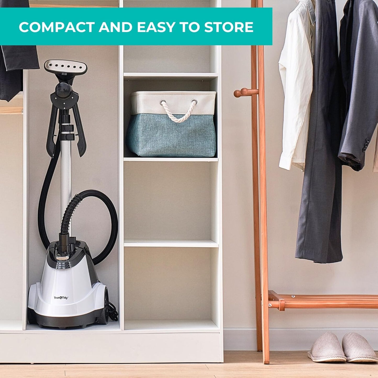 True & Tidy Heavy Duty Commercial Full Size Standing Garment Steamer for Clothes with Extra Large