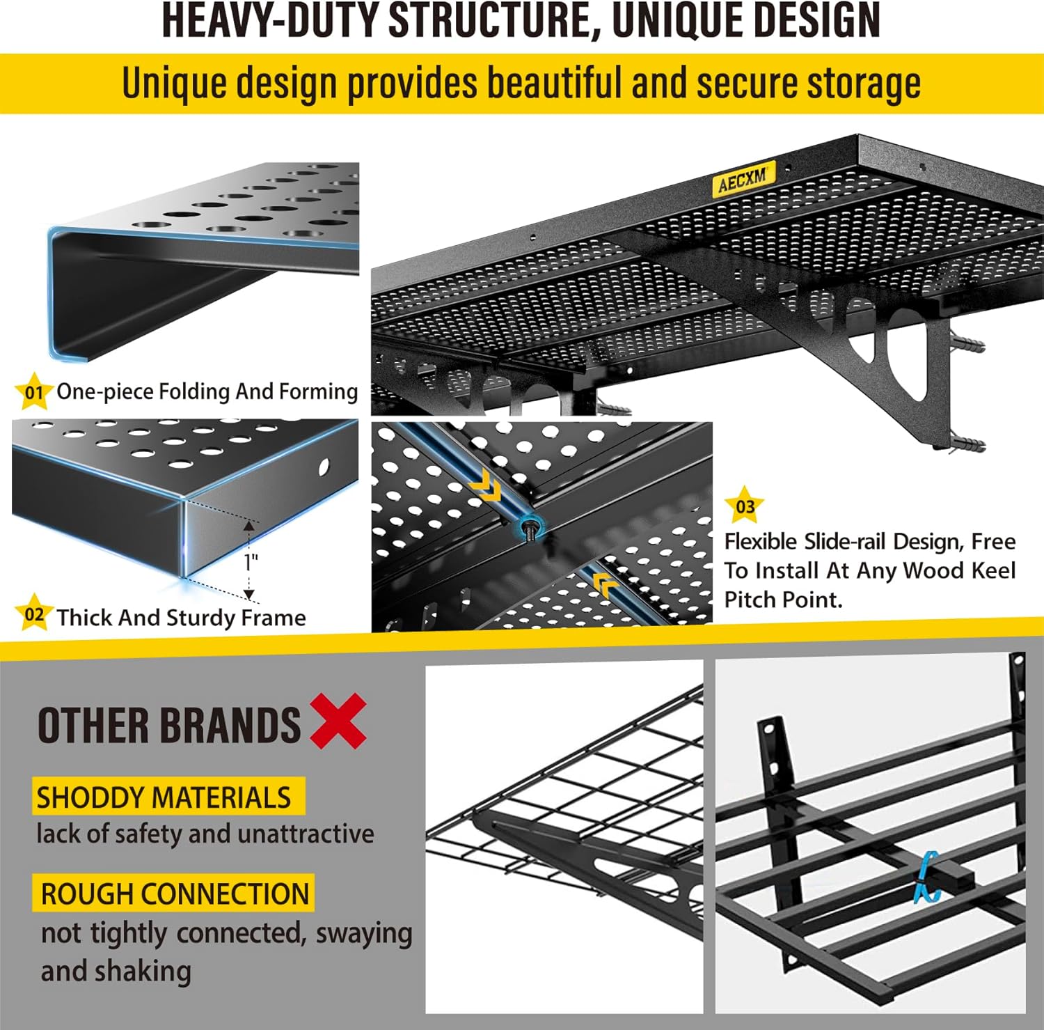 2-Pack 1.64x4ft Adjustable Garage Wall Shelving 560lbs Load Capacity Heavy Duty Wall Mounted