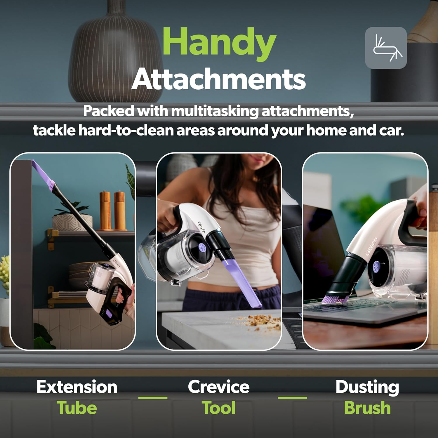 Gtech Multi Platinum Cordless Handheld Vacuum Cleaner - Portable Vacuum Cleaner for Car, Home, and
