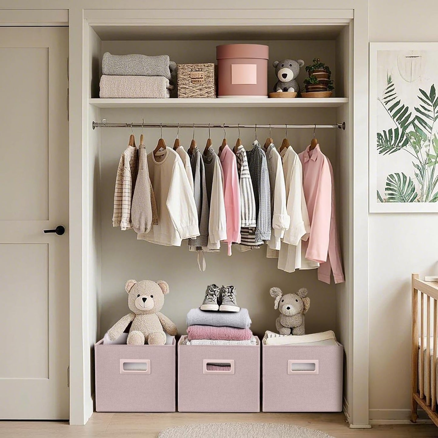 DECOMOMO Storage Bins for Shelves Robust Fabric Closet Bins for Shelves Toy Storage Clothes Books
