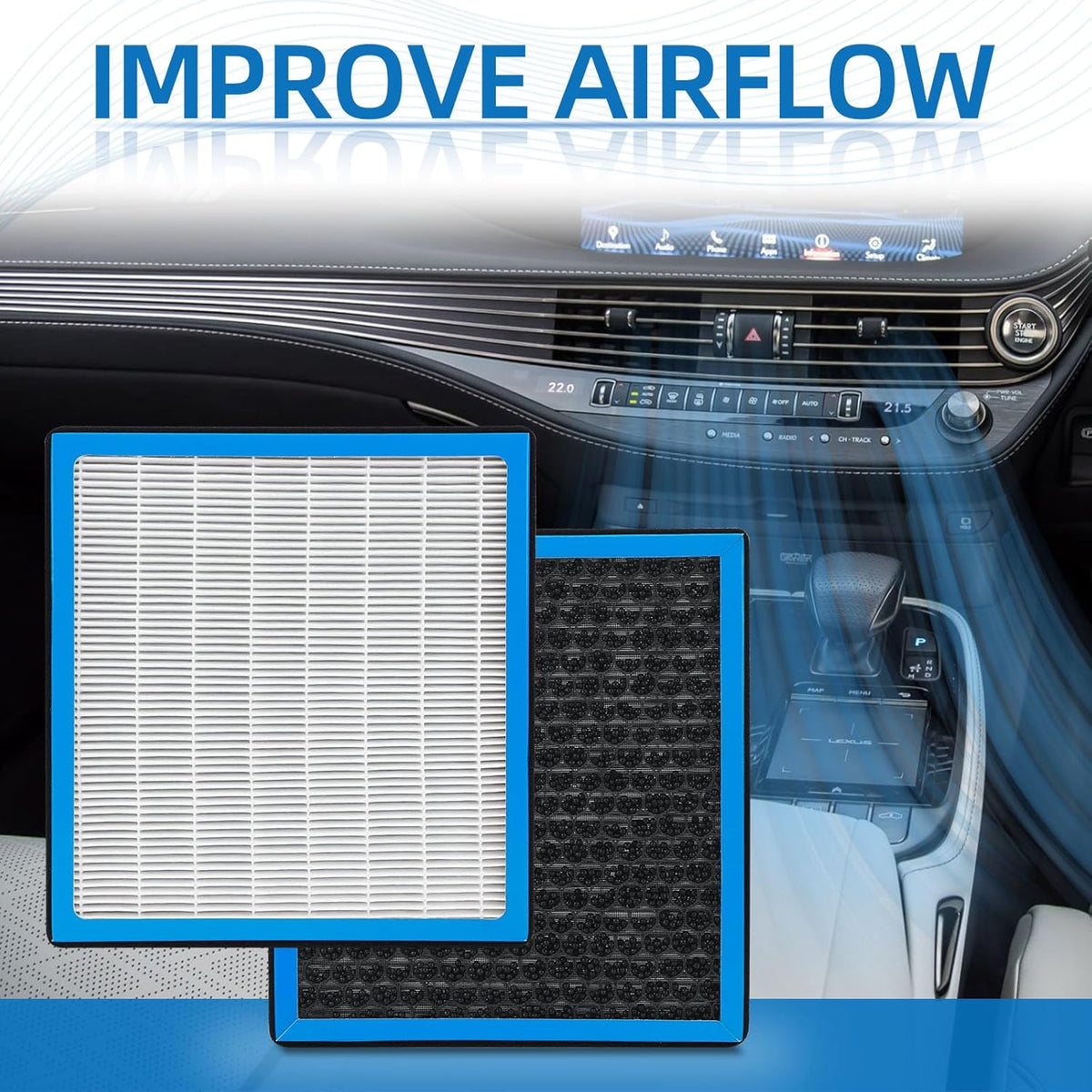 HEPA Cabin Air Filter With Activated Carbon Replacement CF10138 Compatible with Toyota Highlander