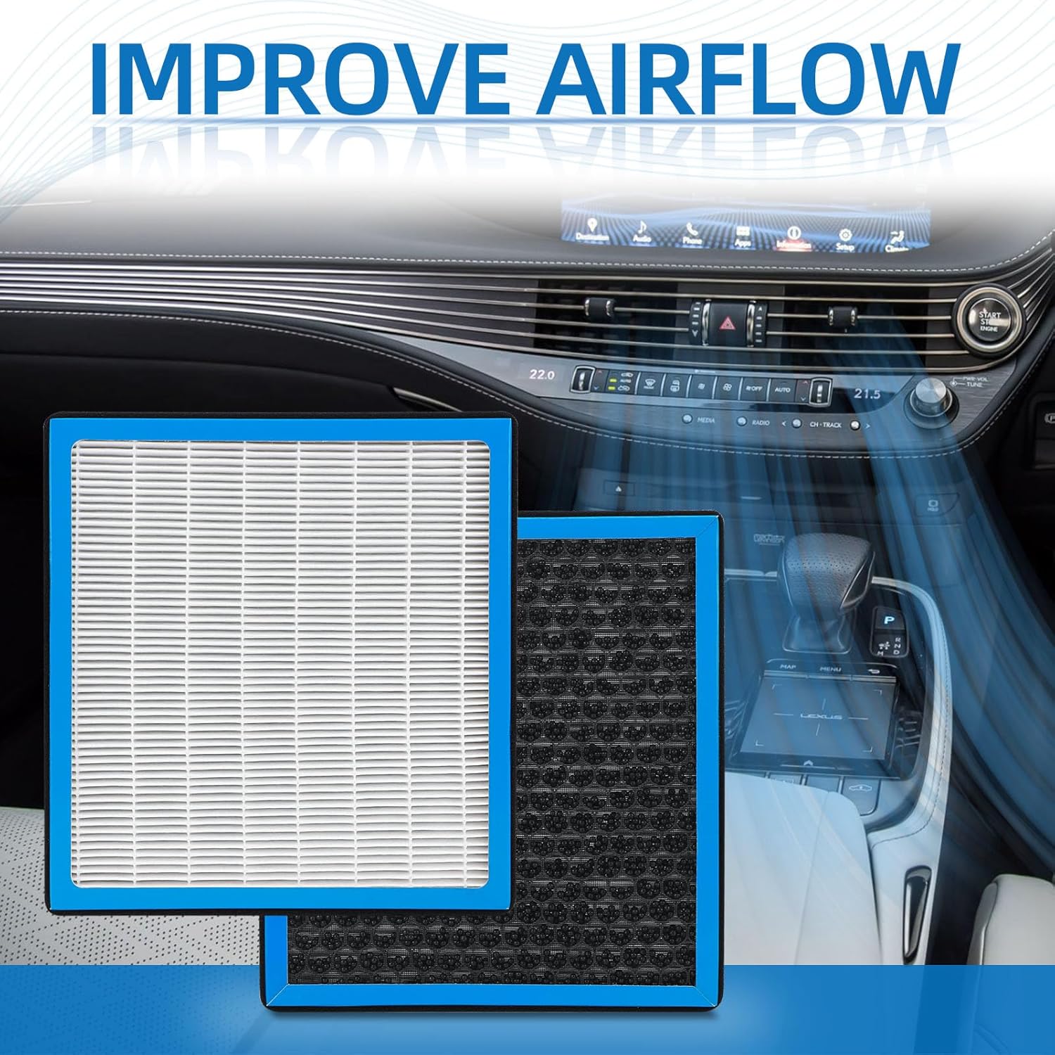 HEPA Cabin Air Filter With Activated Carbon Replacement CF10138 Compatible with Toyota Highlander