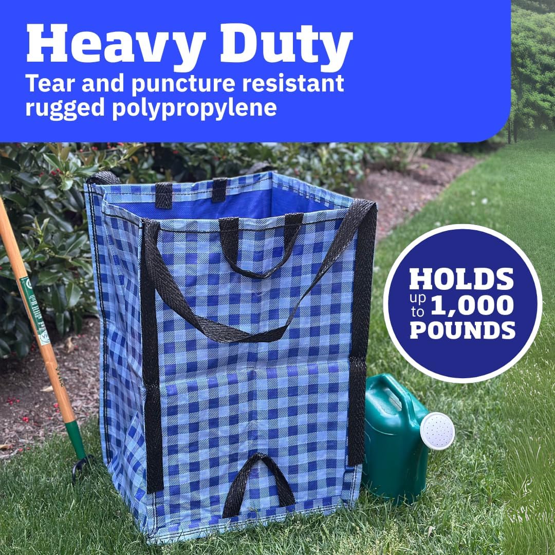 DURASACK Heavy Duty Home and Yard Bags 48-Gallon Reusable Self-Standing Lawn and Leaf Bags Garbage