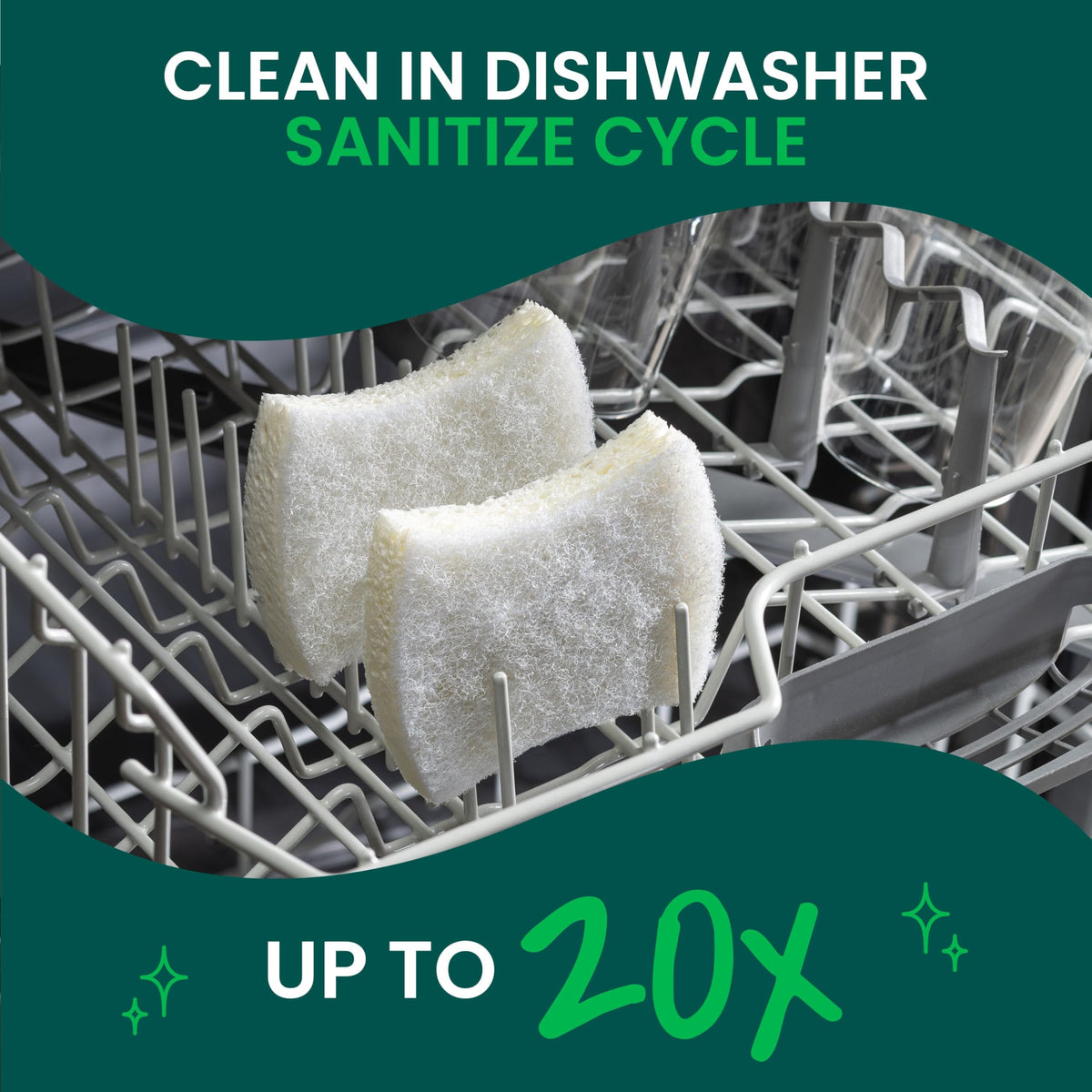 Scotch-Brite® Greener Clean™ Non-Scratch Scrub Sponge, 6 Pack, 6 Units per Case