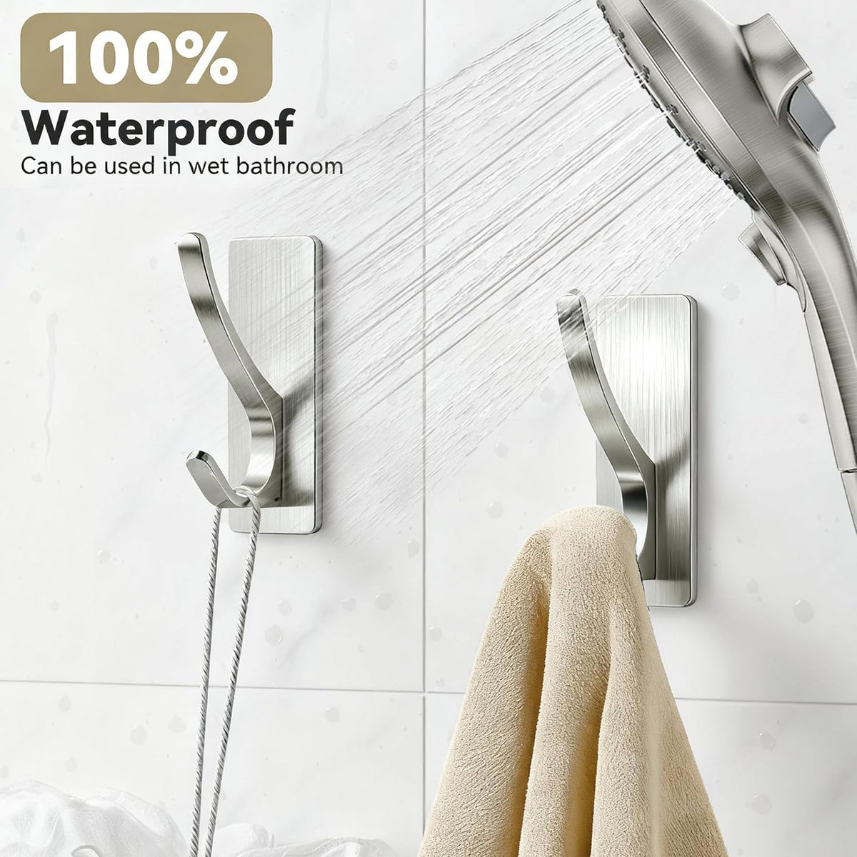 Self Adhesive Coat Hooks for Hanging: Heavy Duty Stainless Wall Hook for Towel, Backpack, Hat