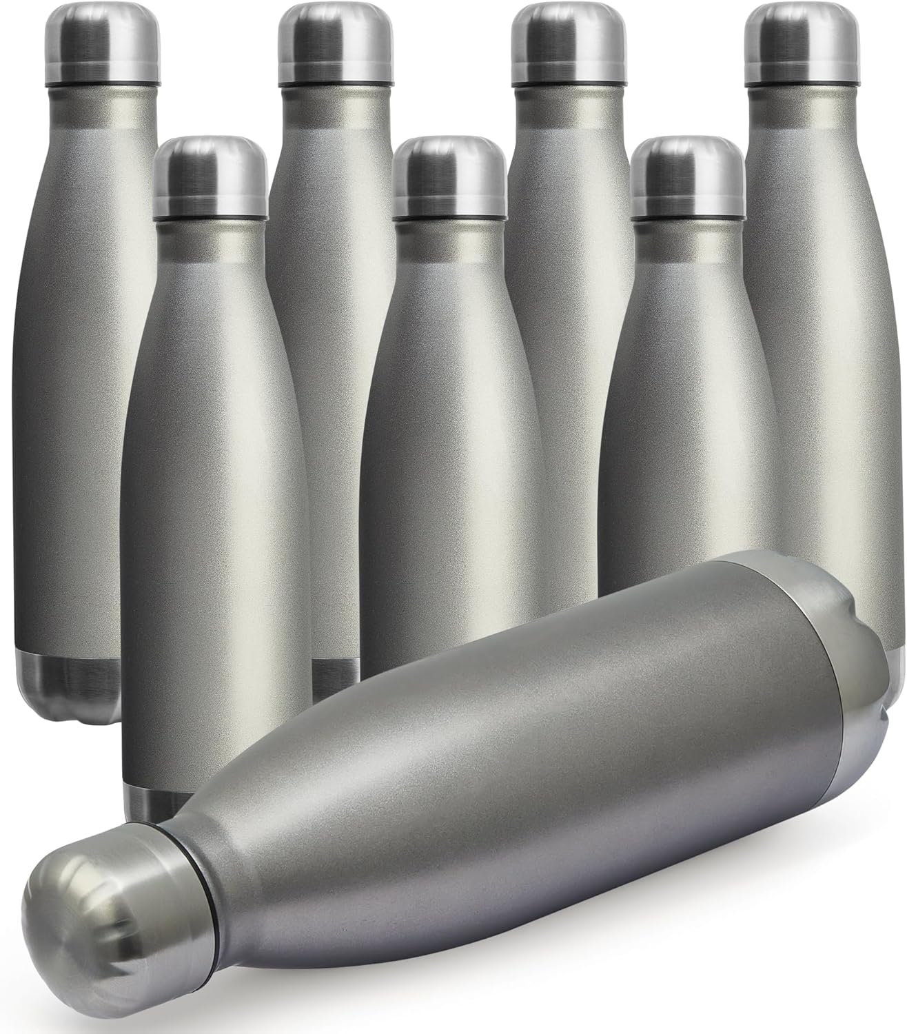 MEWAY 17oz Sport Water Bottle 8 Pack Vacuum Insulated Stainless Steel Leak-Proof Double Wall Cola