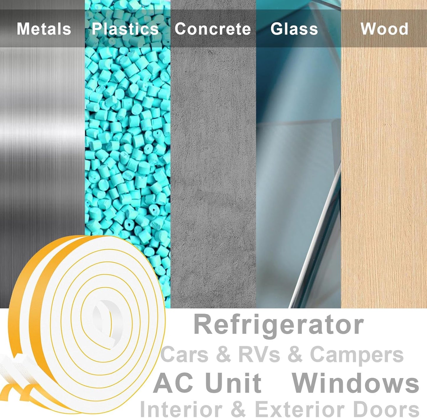 Window Insulation Weather Stripping, High Density Insulation Tape for Door, Soundproof Weatherproof
