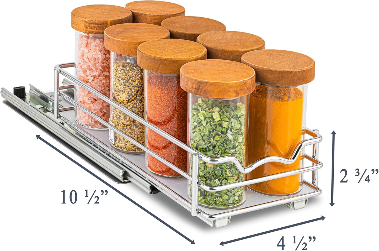 Pull Out Cabinet Organizer for Spices, Cans - Heavy Duty with Lifetime Limited Warranty- Pull Out