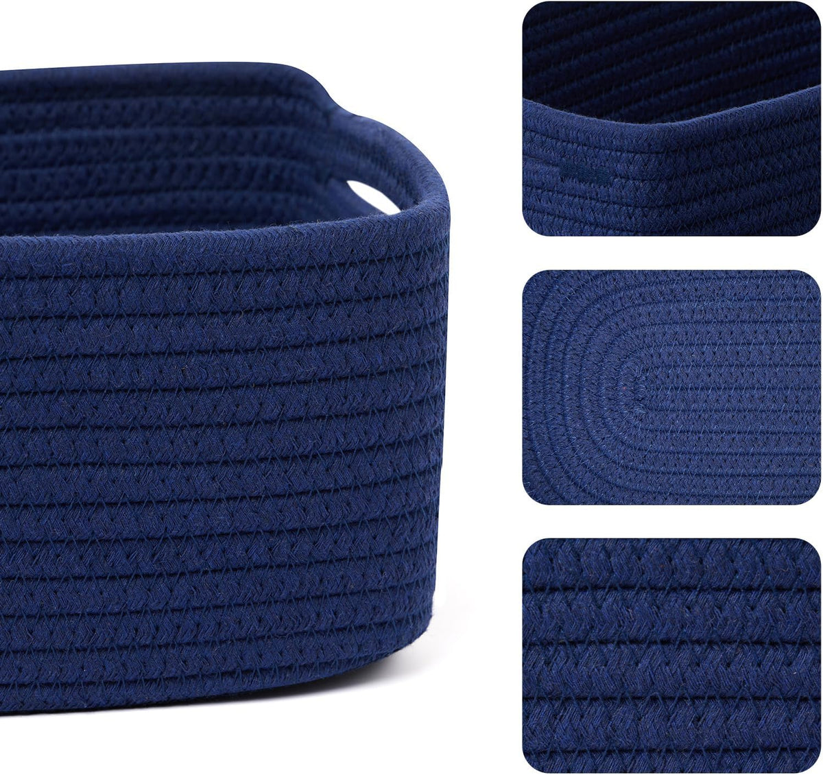 Small Storage Baskets for Organizing | Closet Organizer Bins | Shelf Toy Basket | Woven Rope