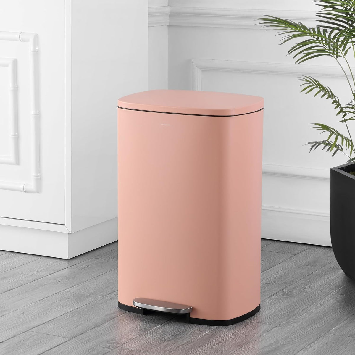 happimess HPM1006G Connor Rectangular 13-Gallon Trash Can with Soft-Close Lid and Free Mini Trash