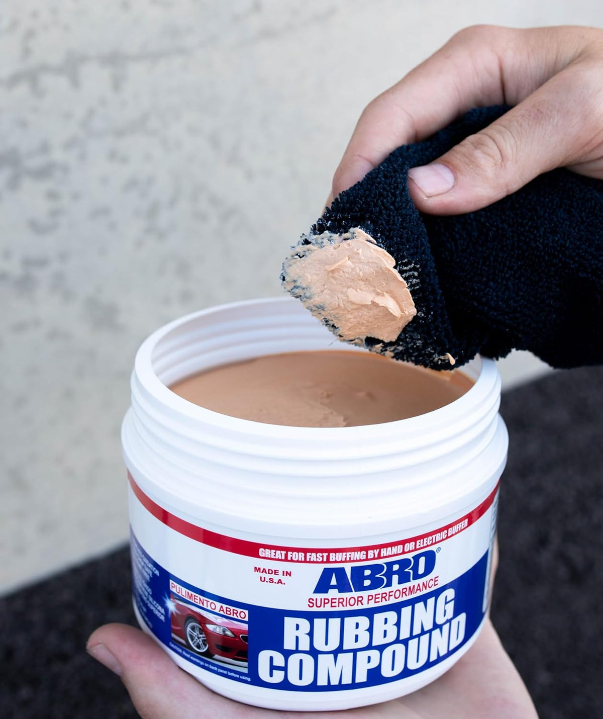 ABRO Superior Performance Automotive Rubbing Compound for Oxidized Finishes, Buff, Shine, Smooth, &