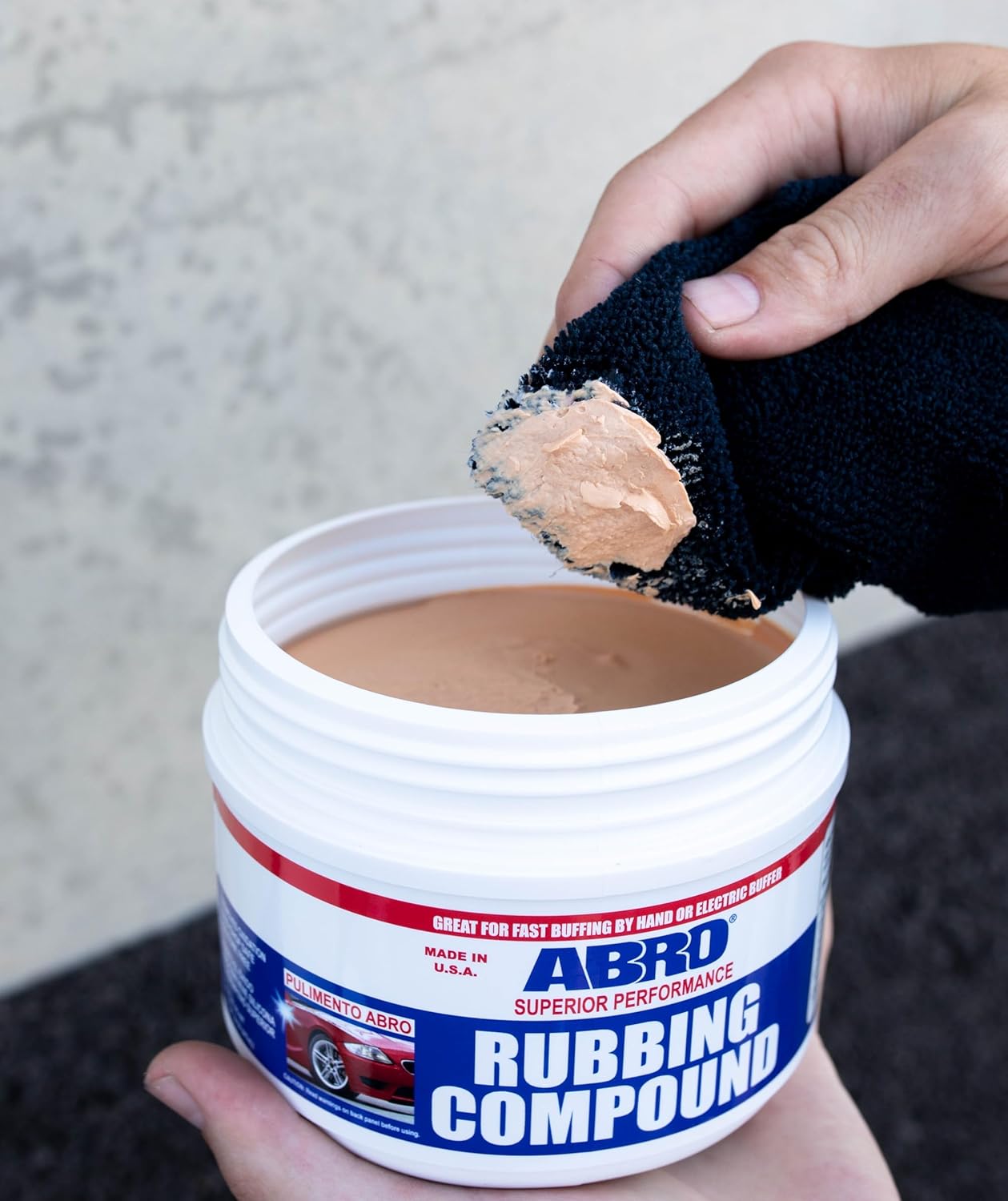 ABRO Superior Performance Automotive Rubbing Compound for Oxidized Finishes, Buff, Shine, Smooth, &