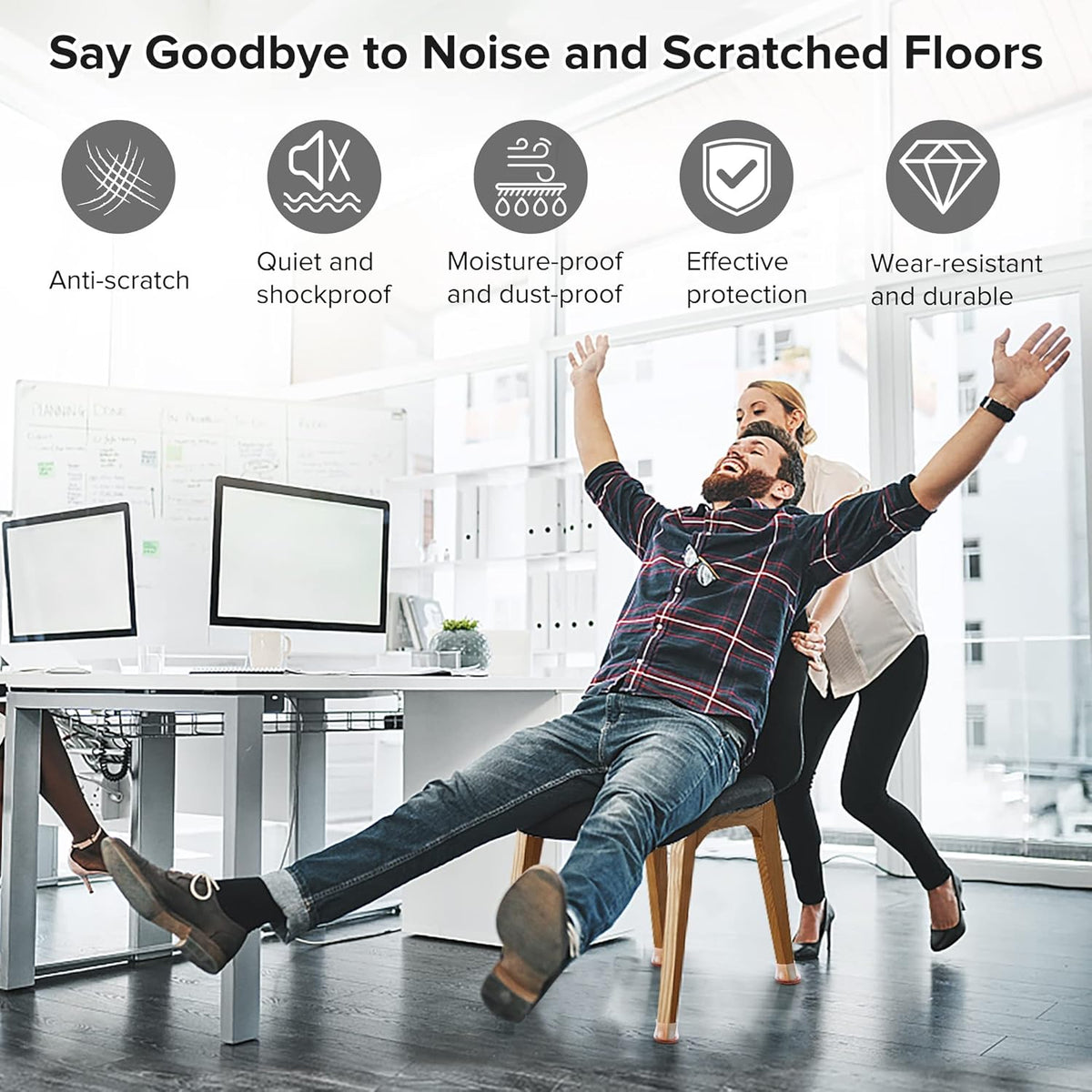 24PCS Upgraded Silicone Chair Leg Floor Protectors for Hardwood Floors, Furniture Sliders for Chair