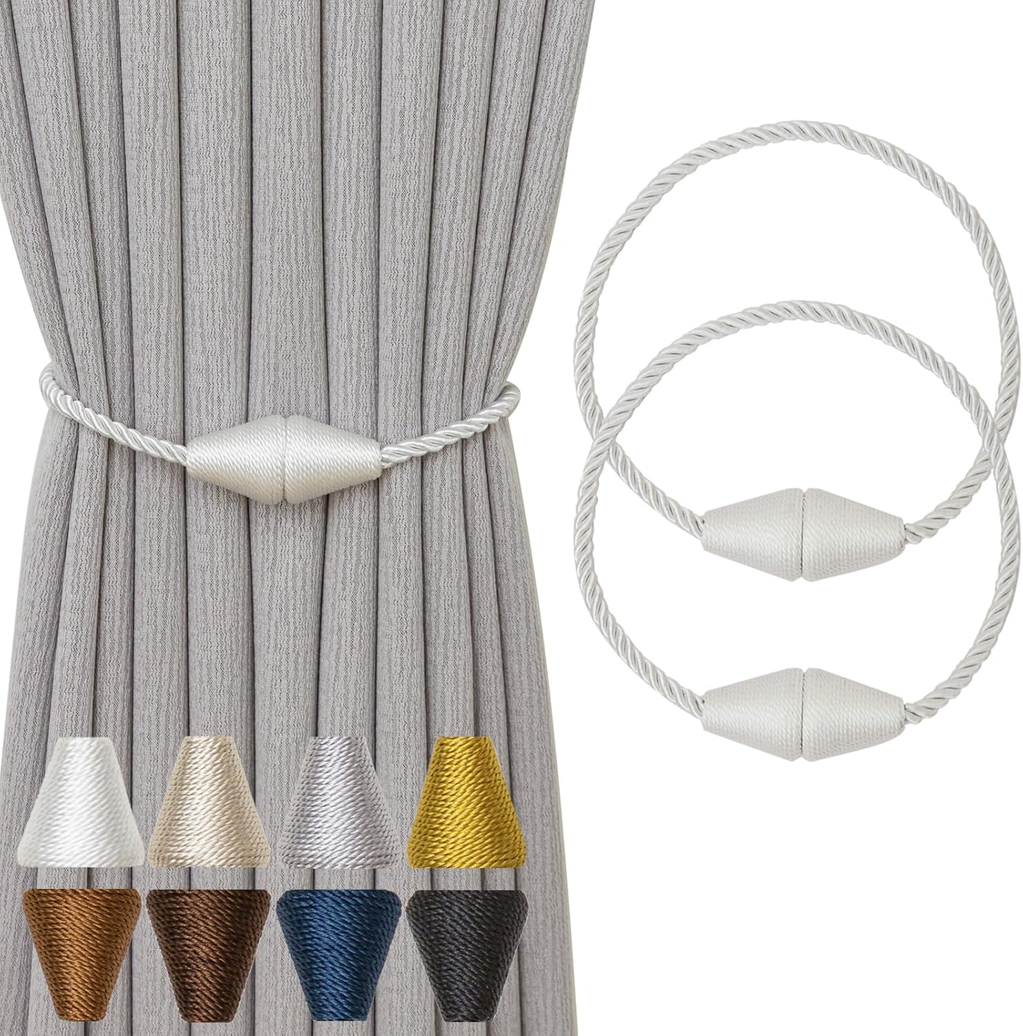 Magnetic Curtain Tiebacks 2 Pack Outdoor Rope Curtain Tie Backs Decorative Window Treatment
