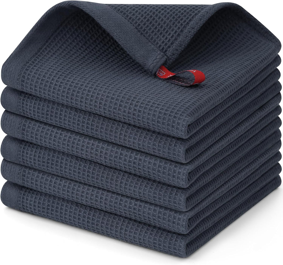 Homaxy 100% Cotton Waffle Weave Dish Cloths - 6 Pack Soft and Absorbent Dish Towels - 12 x 12