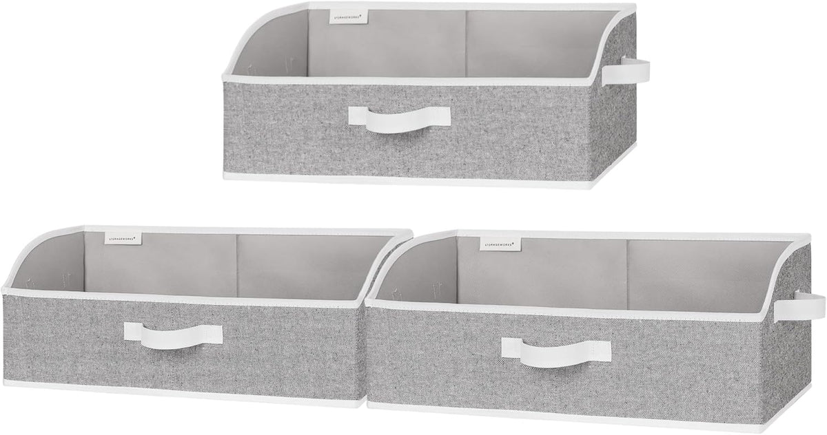 StorageWorks Closet Storage Bins, Trapezoid Organizer Box for Shelves, Fabric Clothes Bin, Foldable