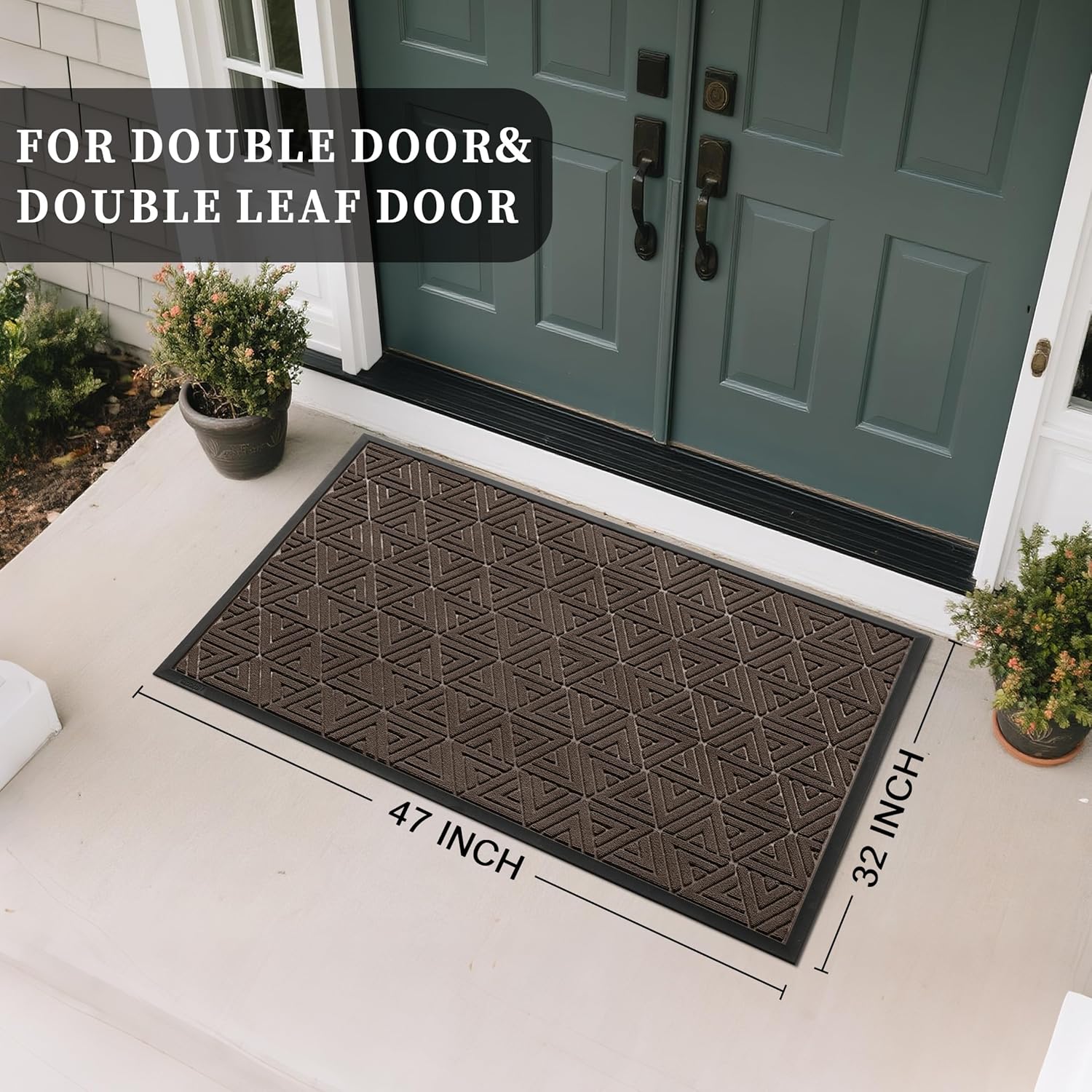 Yimobra Large Door Mat 47x32, All-Weather Waterproof Non-Slip Welcome Matt Outdoor, Heavy Duty Non