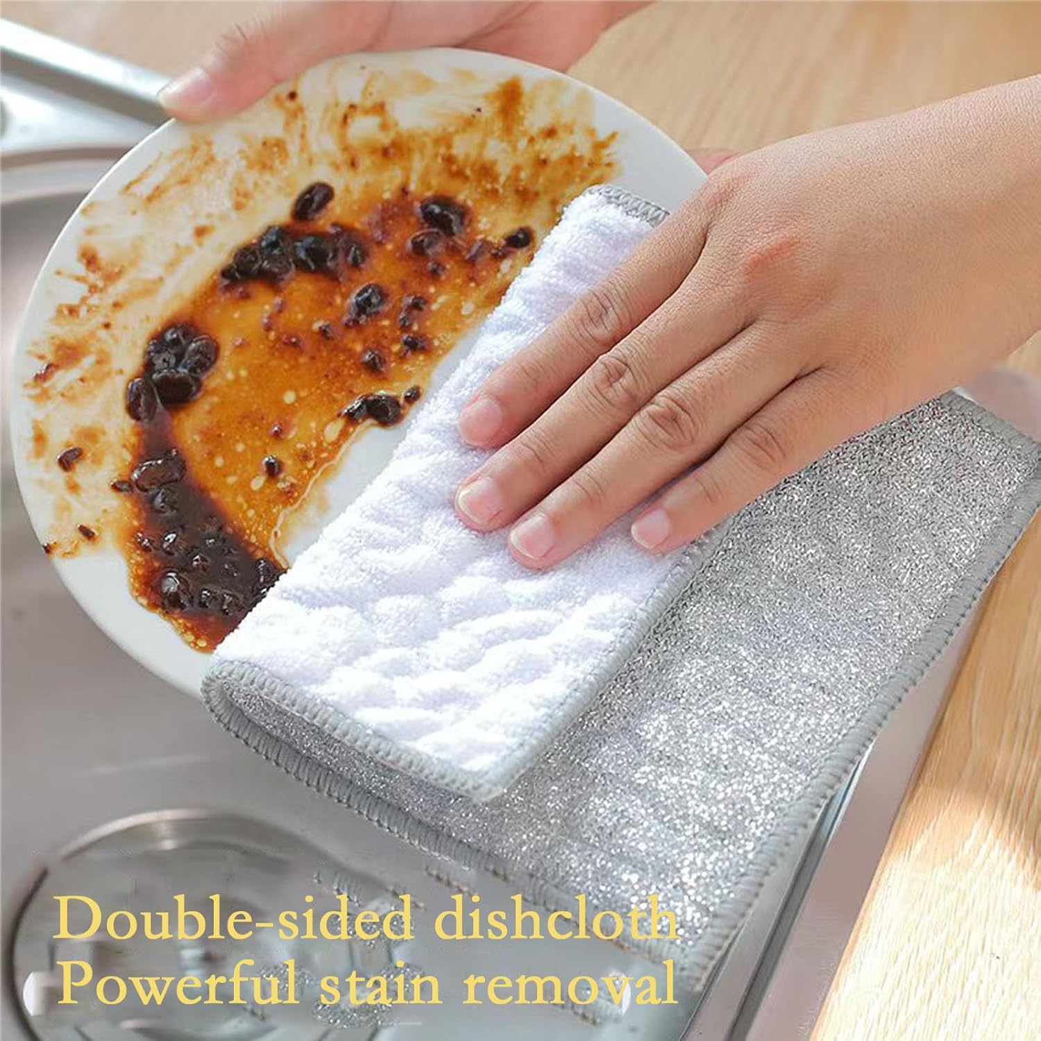 New Scratch-Resistant Multi-Functional Metal Wire Dish Cloth, Double-Sided for Wet and Dry use
