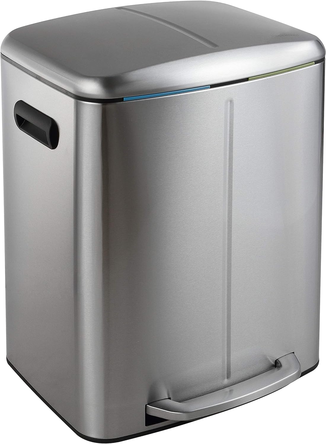 happimess HPM1005A Marco Rectangular 10.5-Gallon Double Bucket Trash Can with Soft-Close Lid