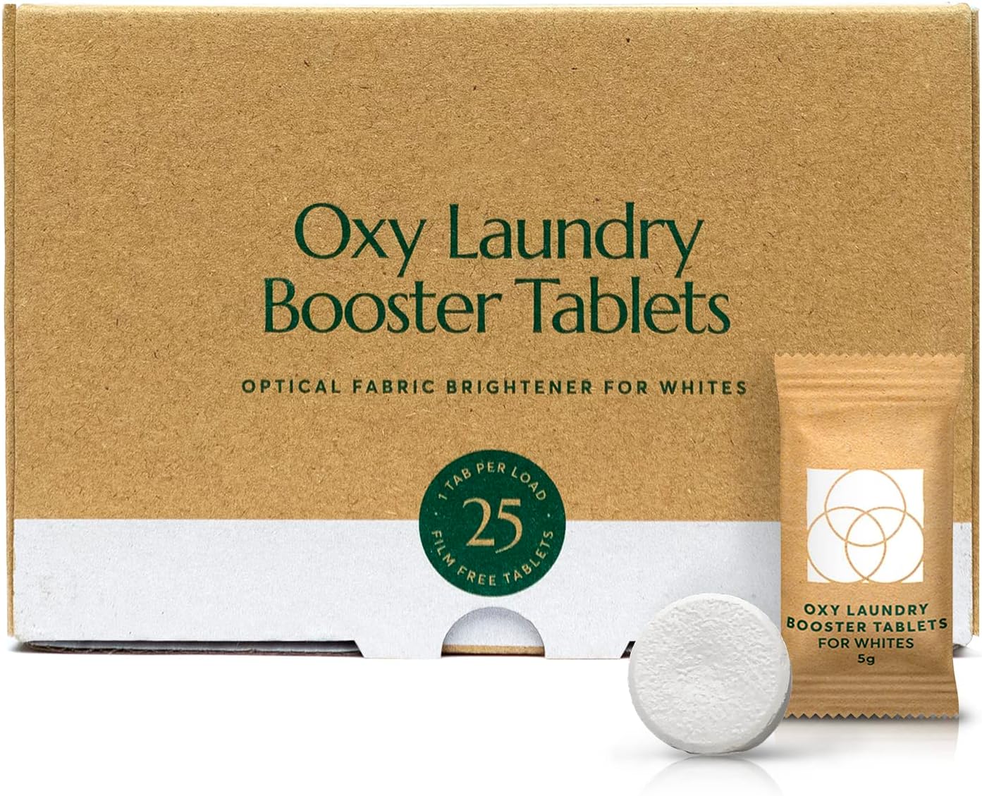 Cleanomic - Oxy Laundry Booster Tablets (White) - Oxy Cleaner Laundry Stain Remover, Color Safe