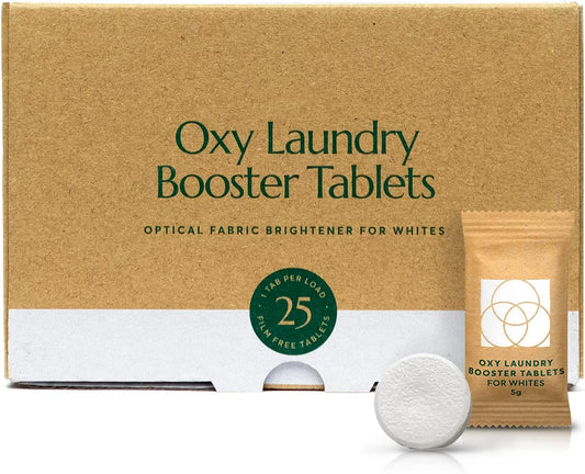 Cleanomic - Oxy Laundry Booster Tablets (White) - Oxy Cleaner Laundry Stain Remover, Color Safe