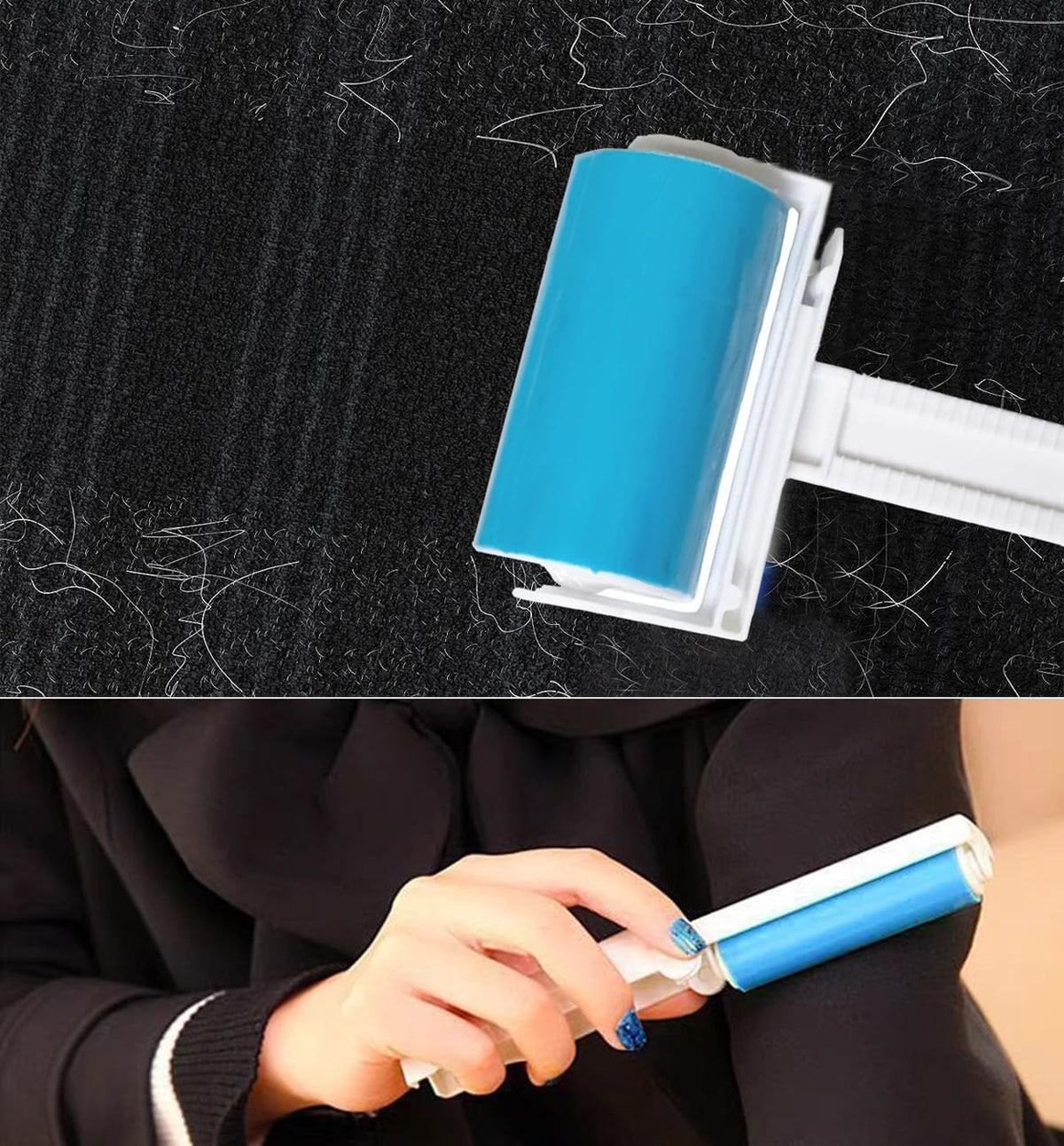 Reusable Portable Lint Roller 2 Pack, Washable Sticky Lint Roller Travel Pet Hair Remover Brush