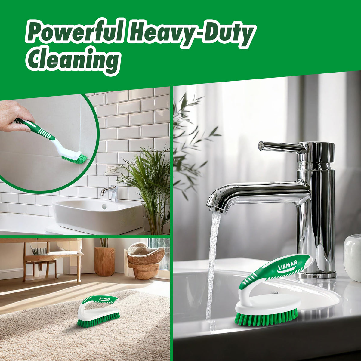 Libman Scrub Brush Kit, 3 Different Brushes Included – view 5