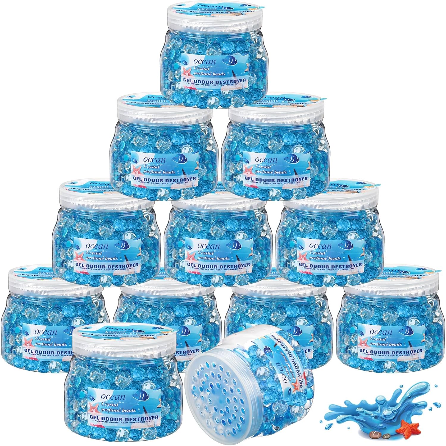 Timgle 12 Pack Odor Eliminator Gel Beads Bulk 10 Ounces Air Freshener Gel Beads Odor Eliminator for