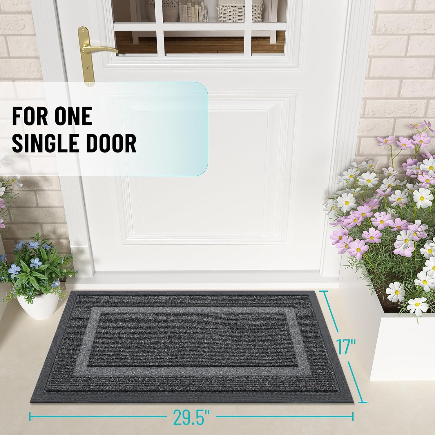 OLANLY Front Door Mat Indoor Outdoor Entrance, Waterproof All-Season, All-Weather Doormat, Sturdy