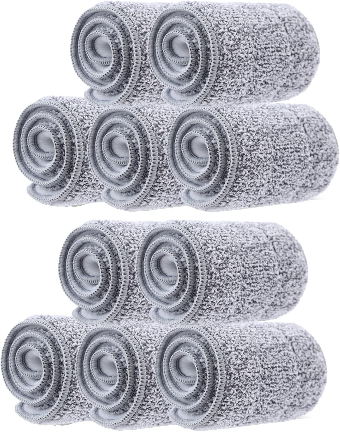 10 Pack 13 * 4.9" Generic Mop Pads Mop Head Refill Washable Wet/Dry Mops Flat Compatible with Most