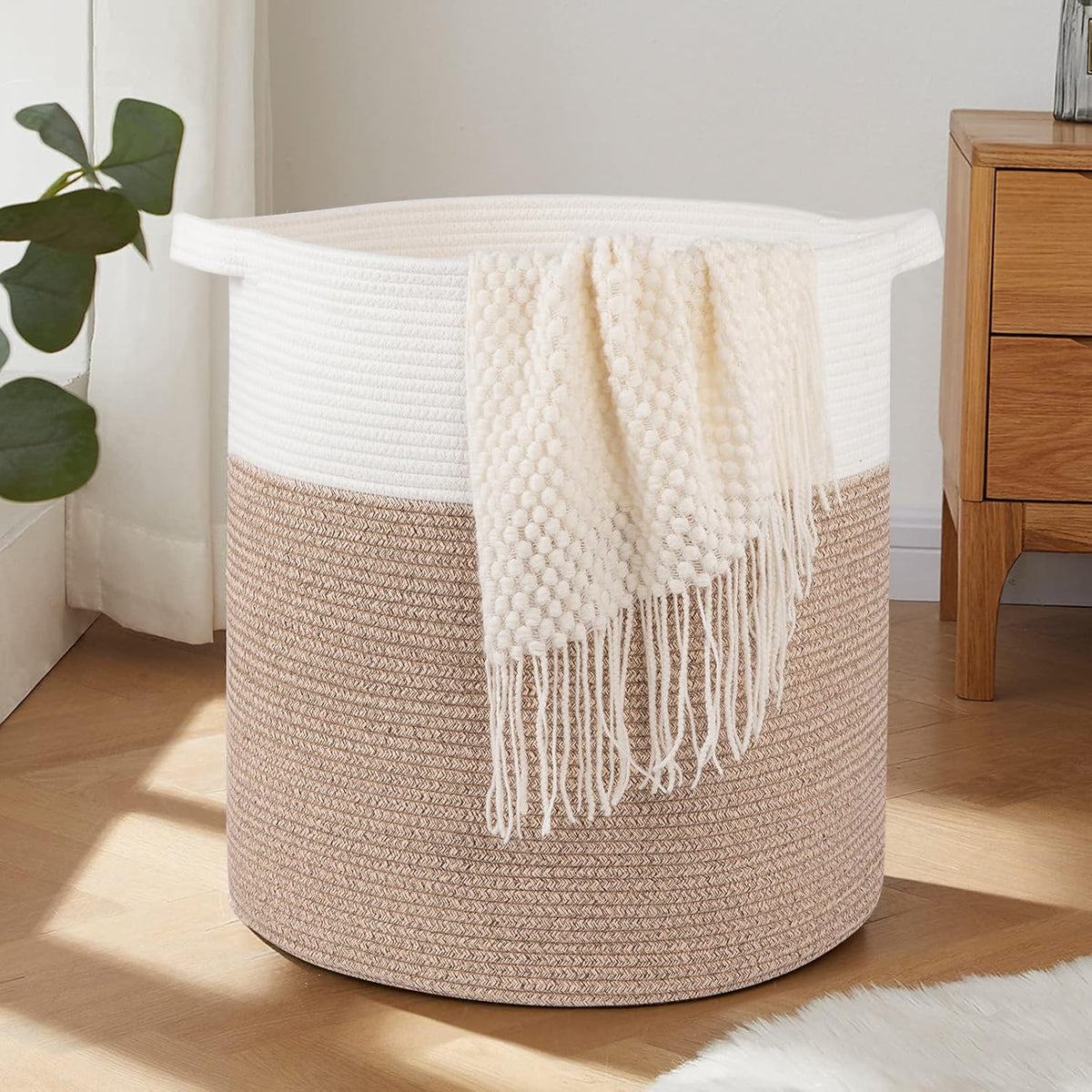 OIAHOMY 80L Laundry Hamper, Storage Basket with Handles, Laundry Basket For Toys, Pillows