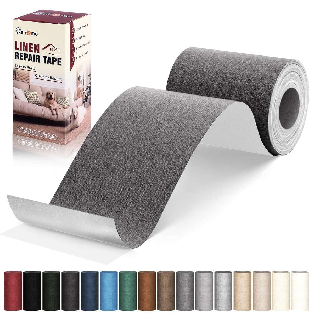 Linen Repair Tape 4x79 inch, Self Adhesive Fabric Patches, Linen Patch Tape Kit, Fabric Repair Tape
