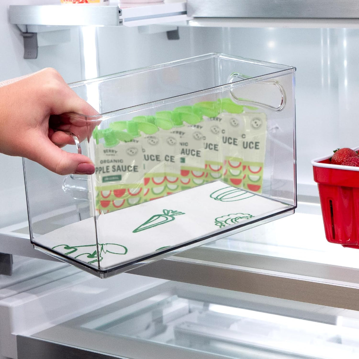 Refrigerator Liners, Shelf Liner, Absorbent Fridge Liners, 12 Inch x 24 Inch, Veggie Print, 3 Pack