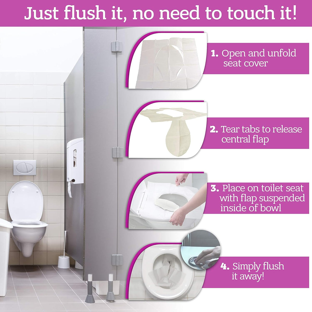 XL Travel Pack of 4 Packs (40-Count) + 1 Free Pack (10-Count) ! - Disposable Toilet Seat Covers