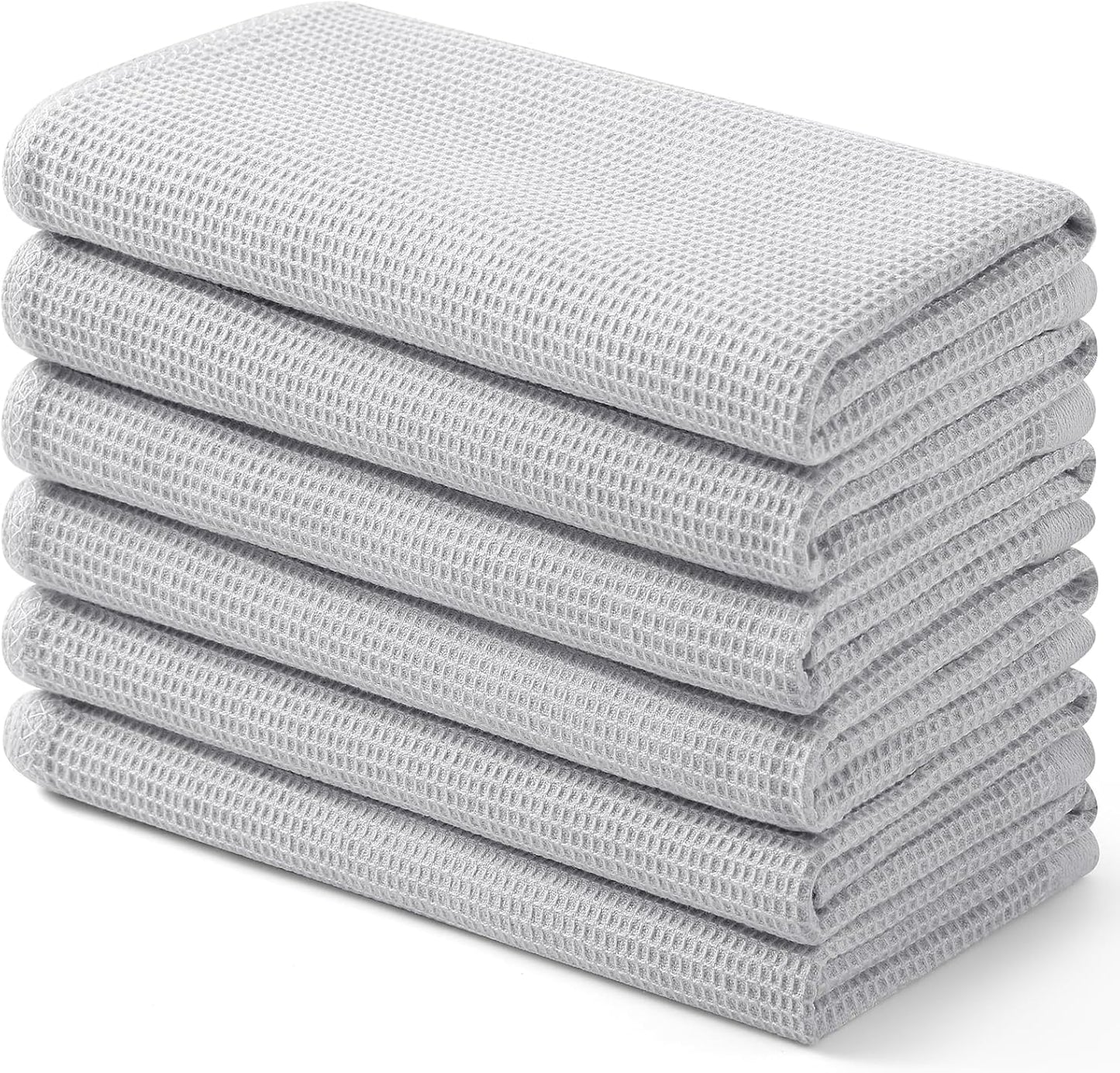 Homaxy 100% Cotton Waffle Weave Kitchen Towels - 6 Pack Soft and Absorbent Dish Towels - 16 x 26
