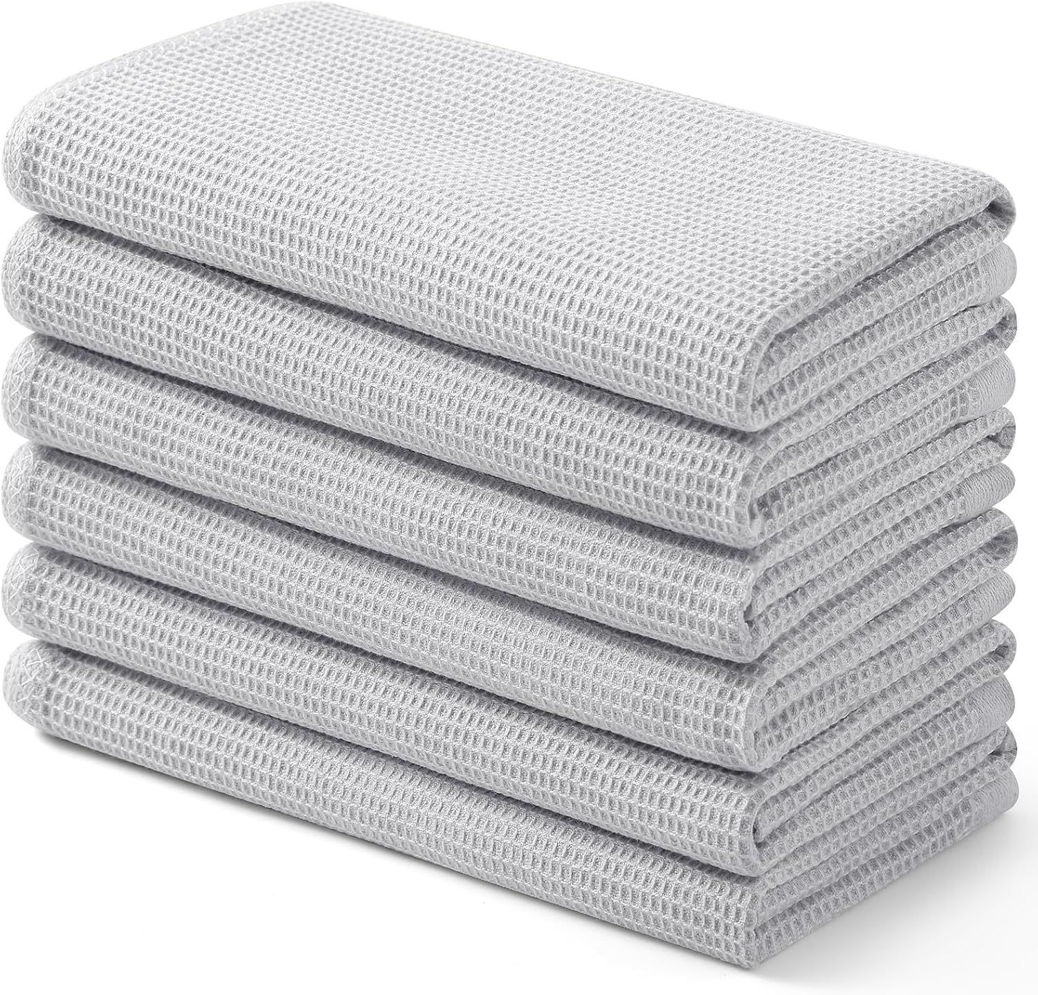 Homaxy 100% Cotton Waffle Weave Kitchen Towels - 6 Pack Soft and Absorbent Dish Towels - 16 x 26