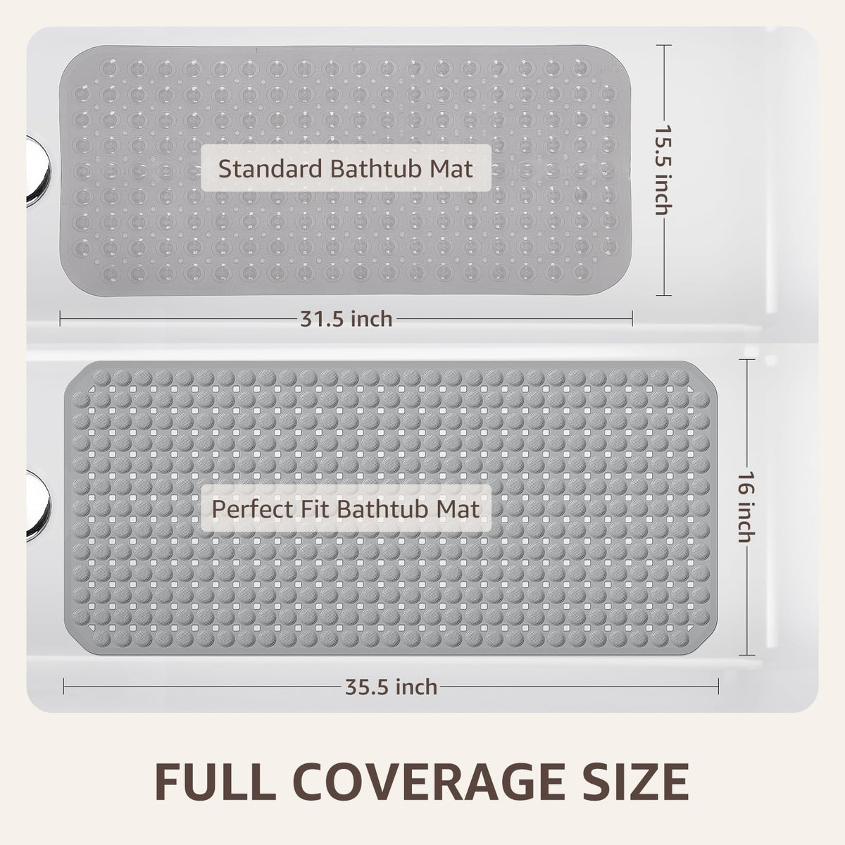 OTHWAY Bath Tub Shower Mat Non Slip, Bathtub Floor Liner Mats for Inside Shower Bathroom, Suction