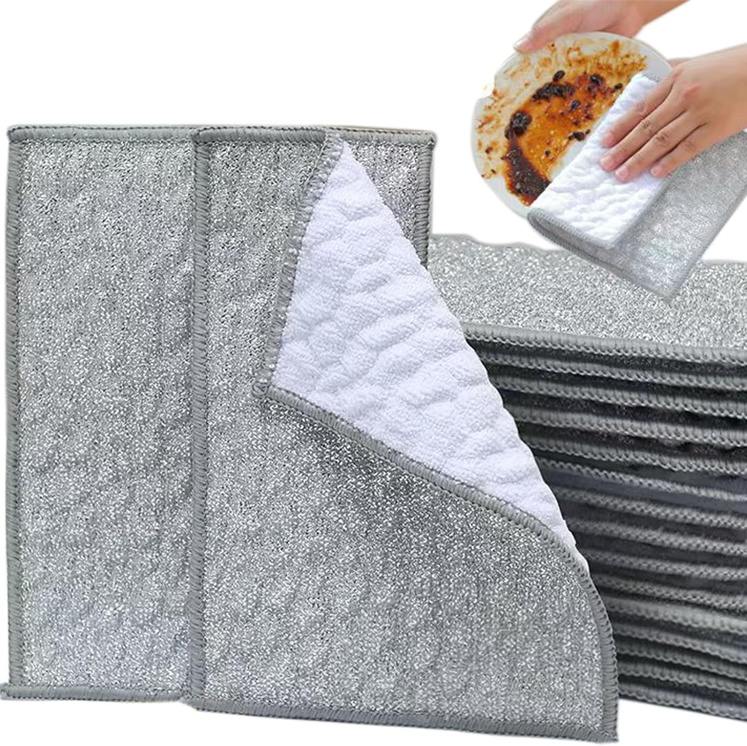 New Scratch-Resistant Multi-Functional Metal Wire Dish Cloth, Double-Sided for Wet and Dry use