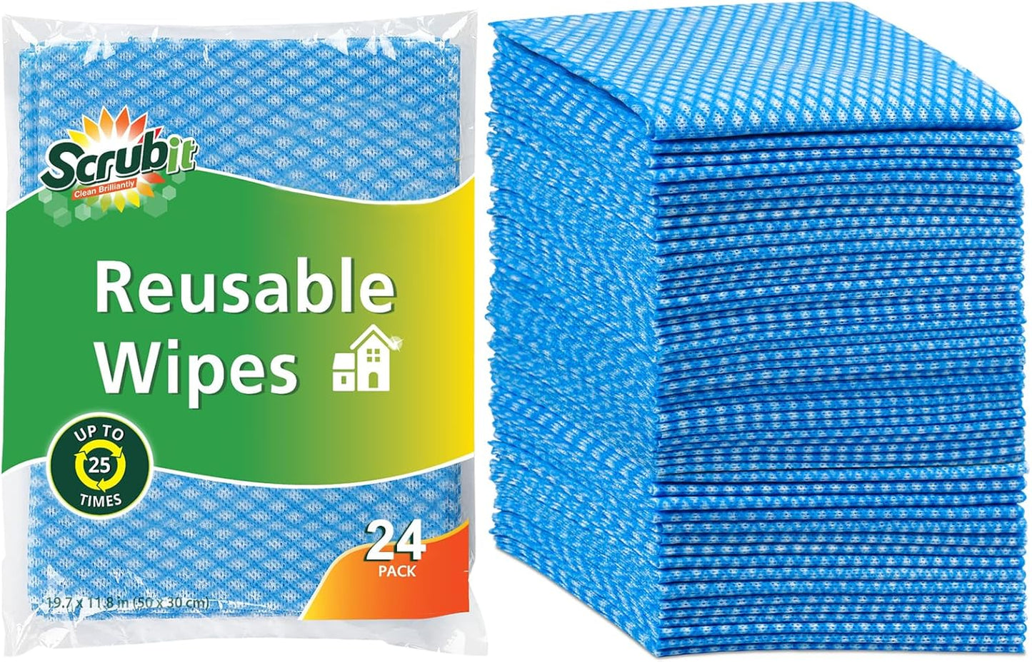 SCRUBIT Reusable Handy Wipes – Cleaning Cloth for House and Office - Dish Cloths for Washing Dishes