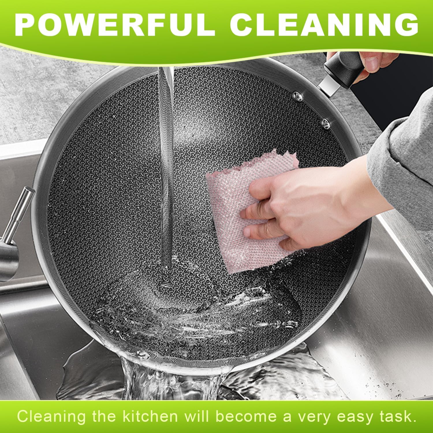 12 Pcs Multipurpose Wire Dishwashing Rag, Upgraded Double-Layer Non-Scratch Wire Dish Cleaning