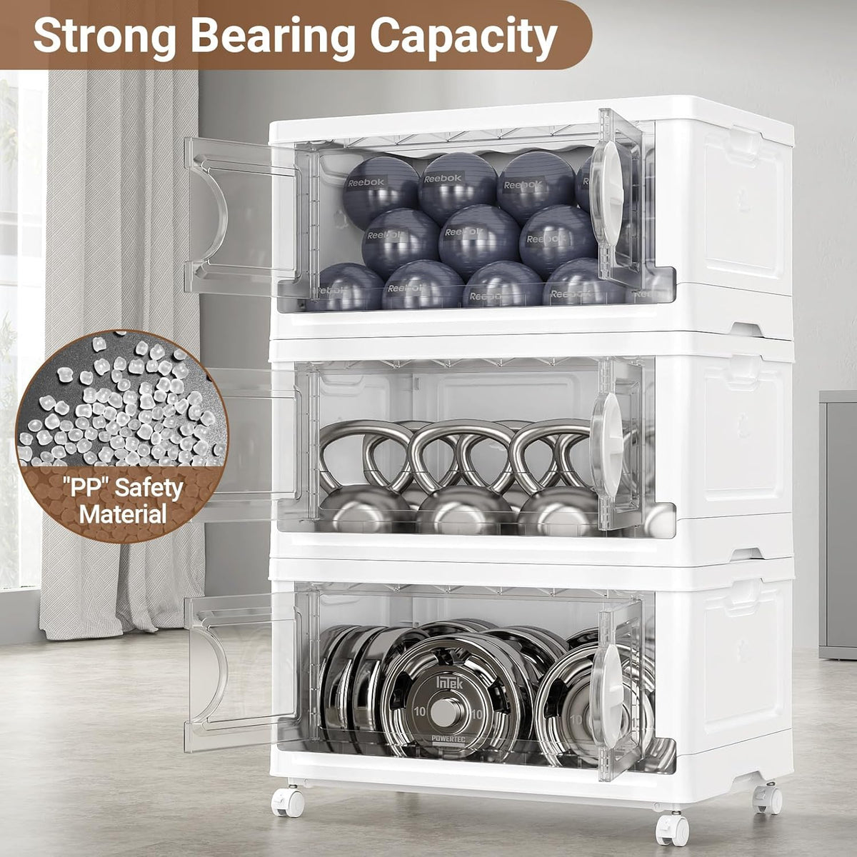 BROVIEW 360Qt Lockable Stackable Storage Bins with Lids, Closet Organizers and Storage Drawer