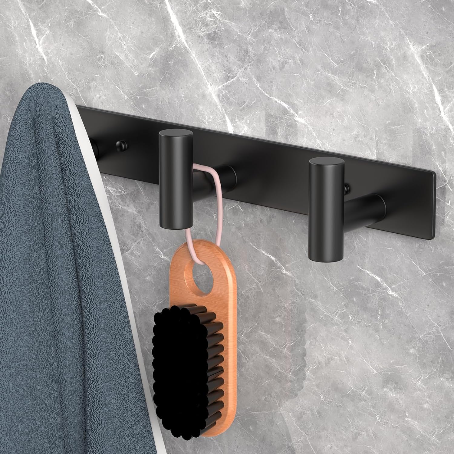 PMMASTO Coat Rack Wall Mounted, 3 "T Shaped Wall Hooks for Hanging, Heavy Duty Stainless Steel Coat