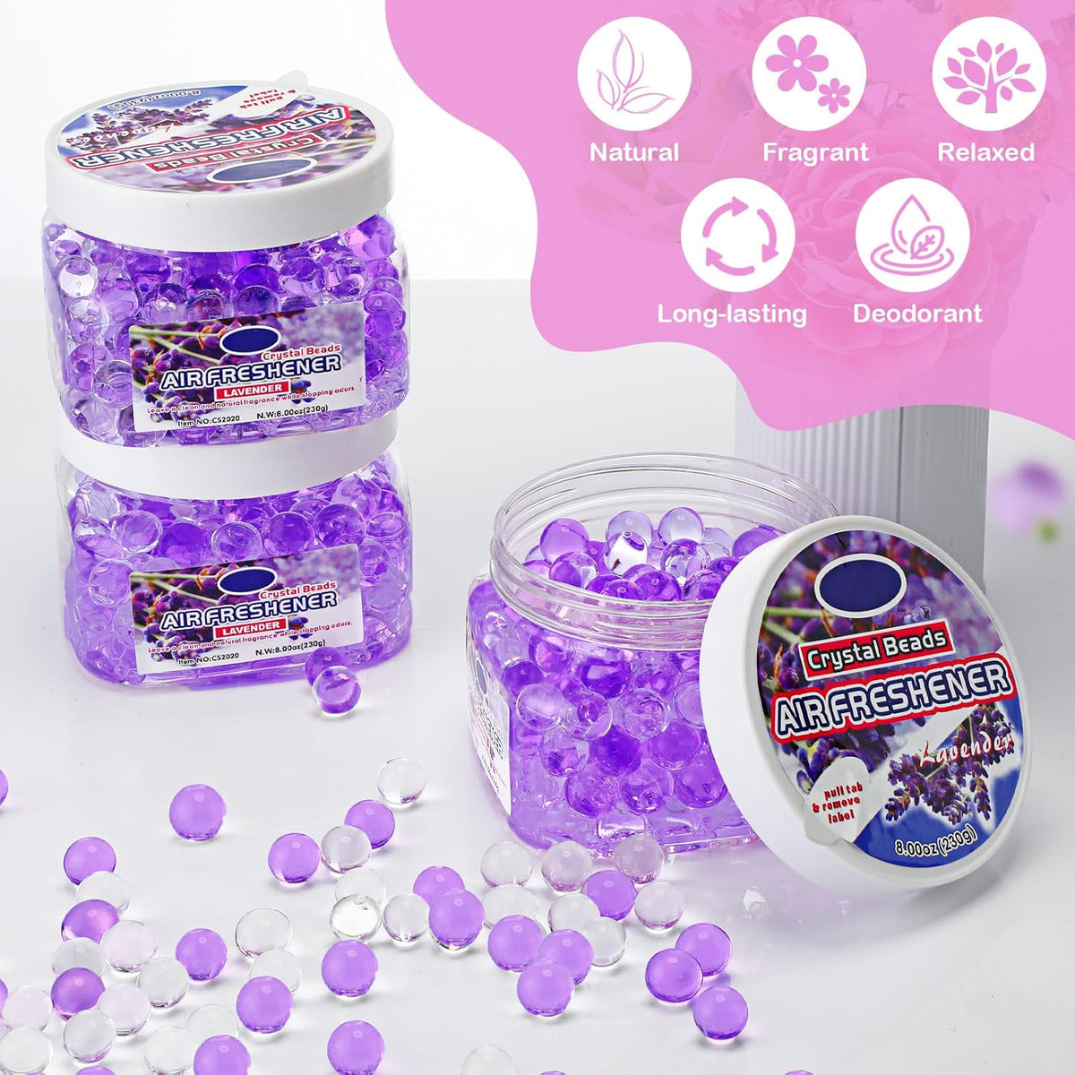 12 Pcs Air Freshener Gel Bulk Odor Eliminator Gel Beads 8 oz Long Lasting Air Freshener Beads