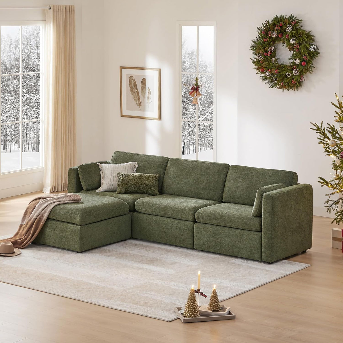 CHITA Oversized Modular Sectional Sofa, FSC Certified L Shaped Couch Reversible Chaise, Modular